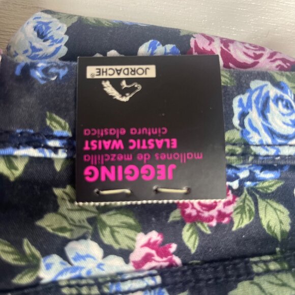 Jordache Girls Floral Print Jegging Pull On Pants Size Large New - Picture 8 of 9